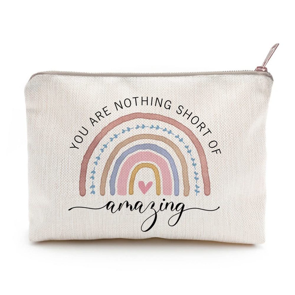 You Are Nothing Short Of Amazing Makeup Case Rainbow Makeup Bag Gift Best🌺